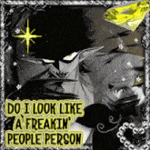 a picture of a freaking people person with a yellow diamond in the background