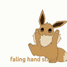 Eevee With Hand Stan Faling Hadstand GIF - Eevee With Hand Stan Faling Hadstand Poque Mon GIFs