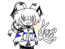 a drawing of a girl in a bikini with a star on her chest