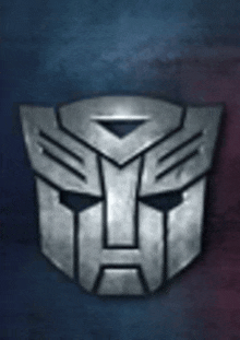 a picture of a transformer logo on a blue and red background .