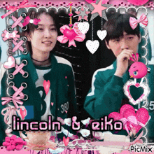 a picture of a boy and a girl with the words lincoln & riko on the bottom