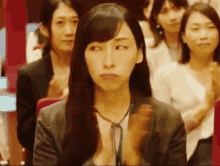 Kumiko Aso Looking Around GIF - Kumiko Aso Looking Around Clap GIFs