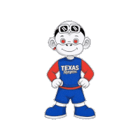 a cartoon character is wearing a texas rangers shirt and shorts