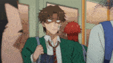 a man with a bandage on his ear is making a funny face