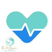 a logo for full circle health and wellness shows a heart