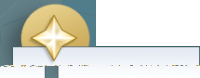 a gold star is sitting on top of a white circle on a blue background .
