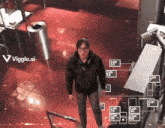 a man stands in a room with a viggle.ai logo in the corner