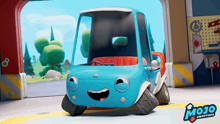 a blue toy car from the mojo shoptops cartoon