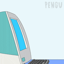 a cartoon of a penguin giving a thumbs up and the word ok