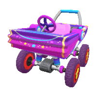 Purple Rattle Buggy Kart Sticker - Purple Rattle Buggy Kart Mario Kart Stickers