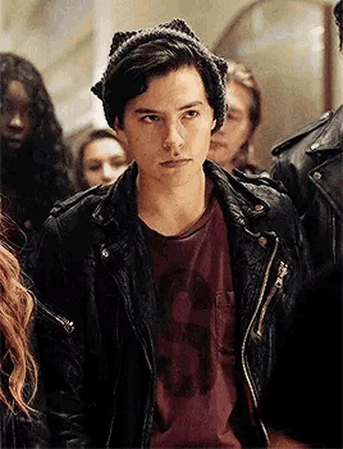 Cole sprouse leather jacket on sale riverdale