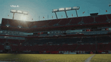 an eagles logo is displayed in a stadium