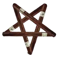 a pentagram made out of cigars with the number 40 on it