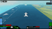 a screenshot of a video game that says pvp enabled infinite fuel speed 222 and flip