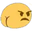 a yellow smiley face with an angry look on its face and a mustache .