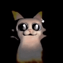 a cartoon cat is standing in the dark next to a purple mask .