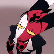 a cartoon character with a red and white face and a big nose