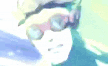 a close up of a cartoon character 's face