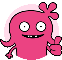 Moxy Approves, Thumbs Up Sticker - Ugly Dolls Thumbs Up Smiling Stickers