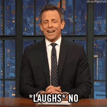 Laughs No Seth Meyers GIF - Laughs No Seth Meyers Late Night With Seth Meyers GIFs
