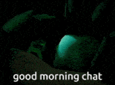 a cartoon of a person laying down with the words good morning chat above them
