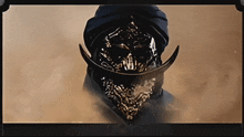 a person wearing a black hat and a bandana with a skull on it