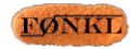 a close up of a sign that says honkl on a white background
