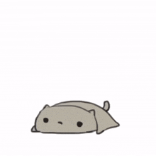 a cartoon drawing of a brown cat and a white cat