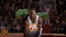 a basketball player wearing a jersey that says slam jim on it
