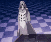 a video game character named shonen-doll is standing in front of a checkered floor