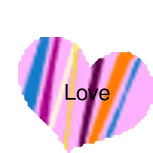 a purple heart with the word love written on it