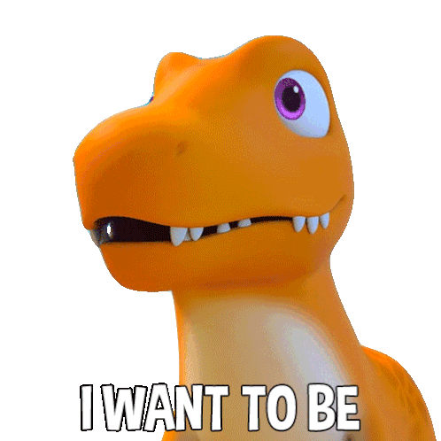 I Want To Be Something Curious Tina The T-rex Sticker - I Want To Be Something Curious Tina The T-rex Blippi Wonders - Educational Cartoons For Kids Stickers