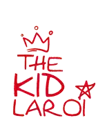 a logo for the kid laroi with a crown