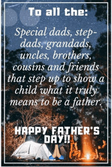 a poster for father 's day with a quote