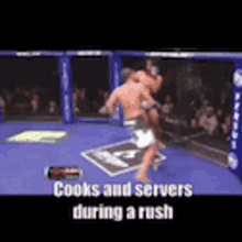 cooks and servers after a rush fohvsboh knockout