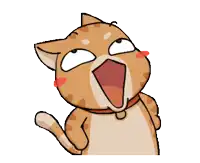 a cartoon cat with its mouth wide open making a funny face