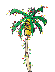 Palm Tree Christmas Tree Sticker - Palm Tree Christmas Tree Tropical Christmas Stickers