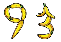 a bunch of bananas are arranged in the shape of the number 93