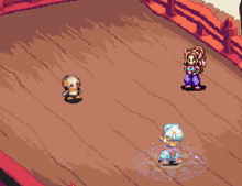 a pixel art drawing of a person holding a sword