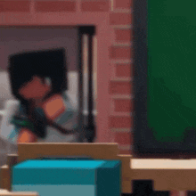 a blurry picture of a person in a minecraft video game