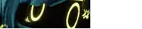a close up of a glowing sign that says 0 %