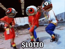 a group of kids are dancing with balls on their heads and the word lotto on the bottom