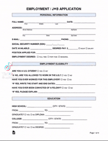 a black and white employment / j * b application form with a tiktok logo on it .