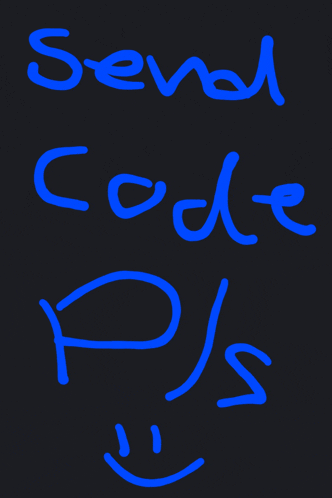 a black background with the words send code ps written in blue