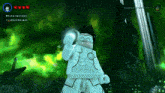 a video game shows a white lantern holding a light in his right hand