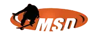 a silhouette of a person riding a skateboard with the letters n2m behind him