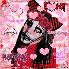 a picture of a girl with roses in her hair and the words hot topic on the bottom