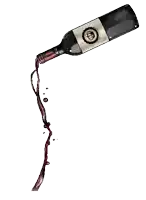 a drawing of a bottle of wine with a crown on the label