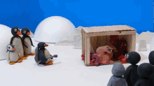 penguin clay art animation fire