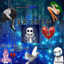 a picture of a broken heart with the words broken hearts